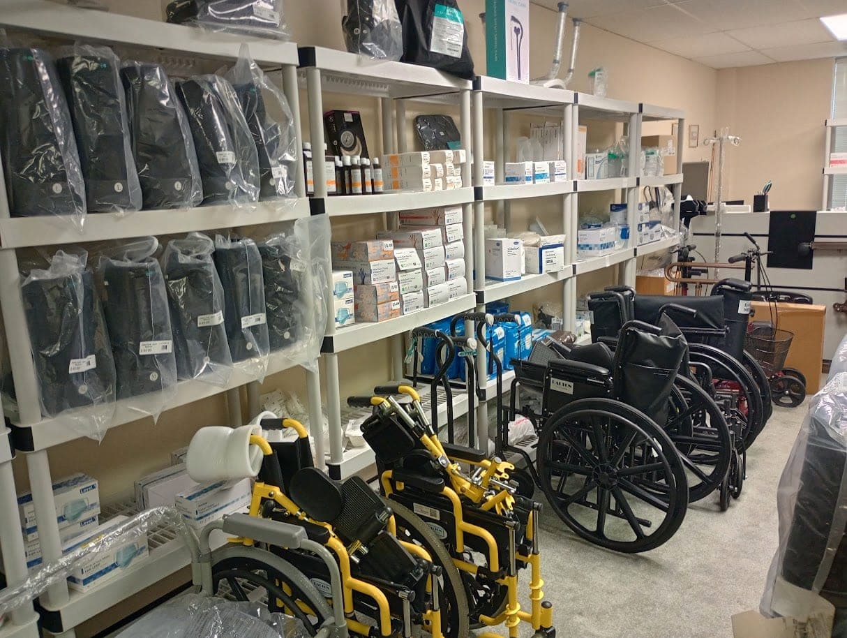 Wheelchairs, CPAP supplies, and mobility equipment stocked at Houston Med Supply's Houston showroom