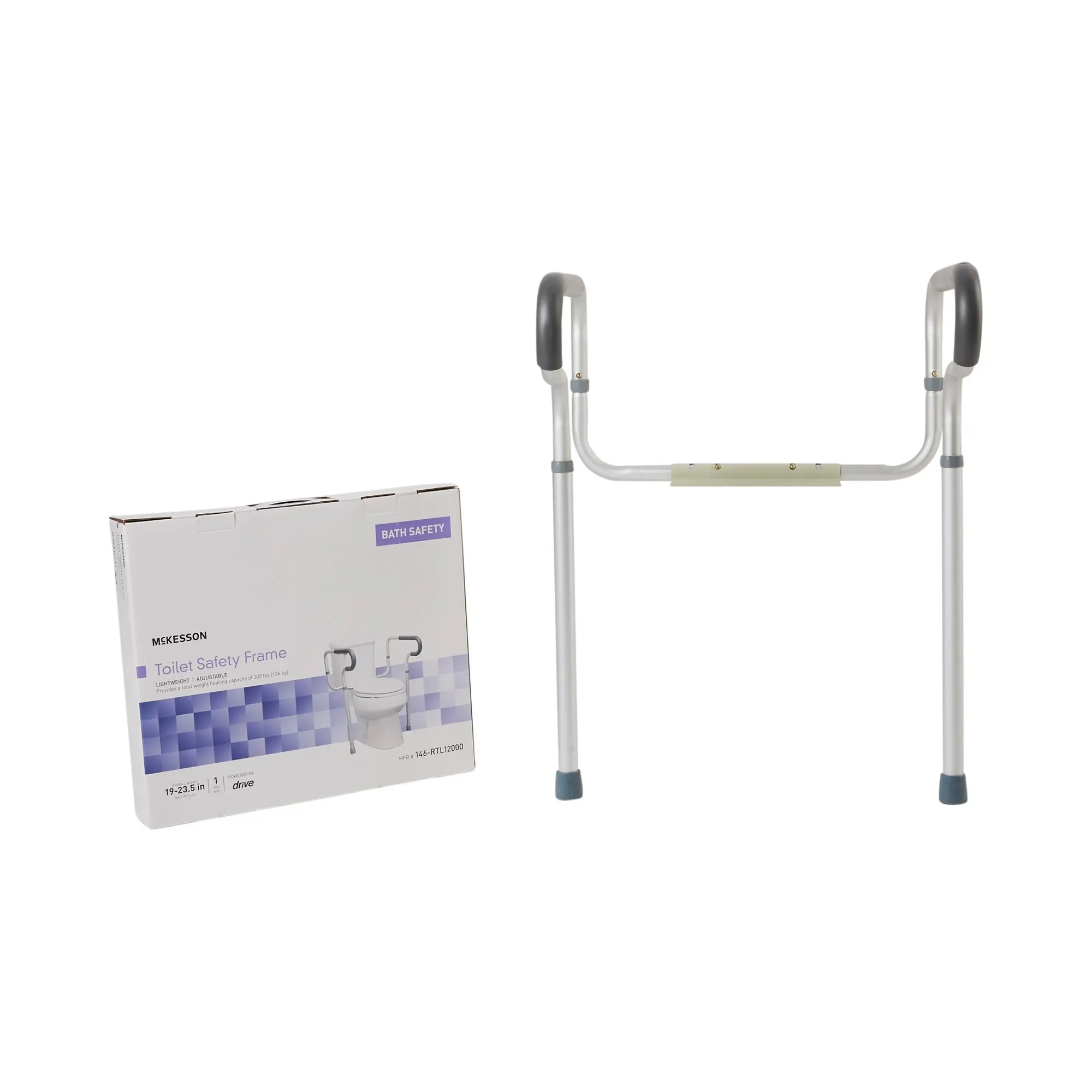 Toilet Safety Rail, Grey Aluminum