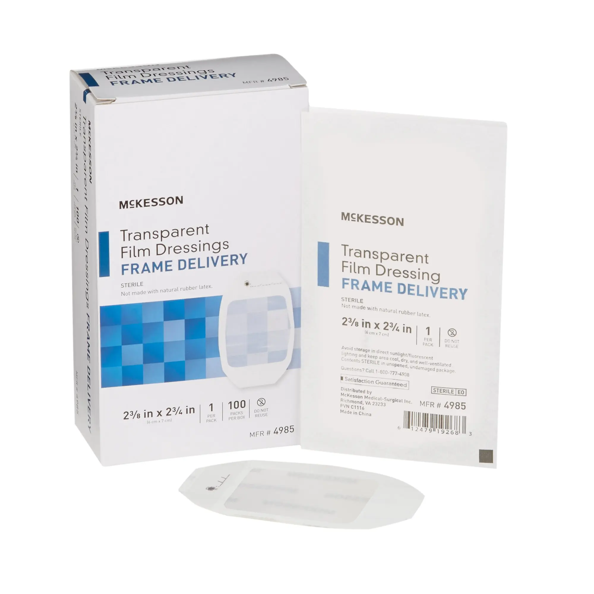 Transparent Film Dressings, Frame Delivery  2-3/8 x 2-3/4 in.  100pk/box