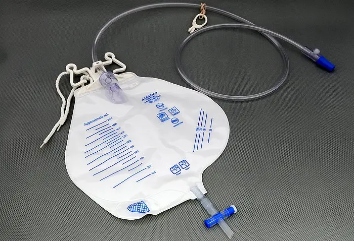 Urinary Drain Bag Anti-Reflux Valve Sterile 2,000 mL Vinyl