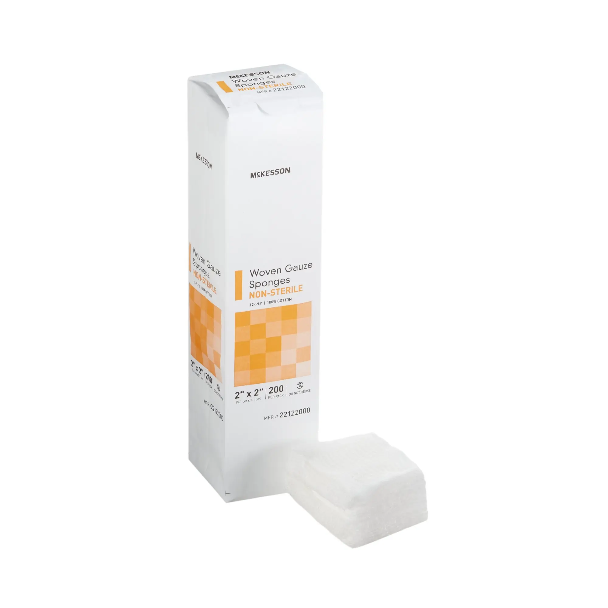 Woven Gauze Sponges 2 x 2 in, 200/pk, 12-ply